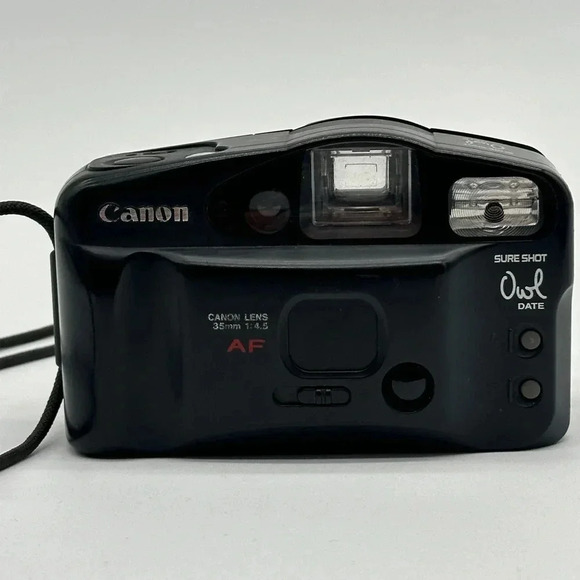 Canon Sure Shot Owl Date AF 35mm Point & Shoot Film Camera 1:4.5 - Picture 1 of 13
